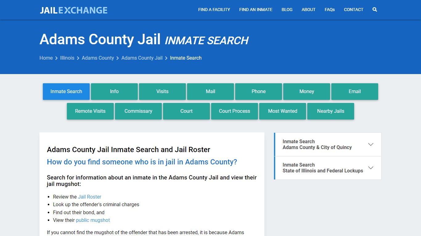 Inmate Search: Roster & Mugshots - Adams County Jail, IL